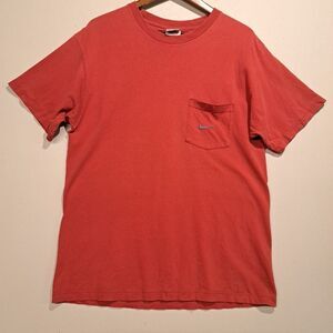 Nike Mens Vintage Made In USA Pocket Tee Red Blue Swoosh M Tee T Shirt